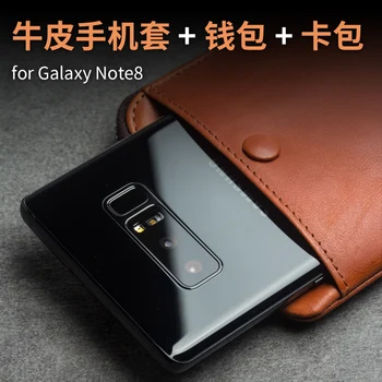 Skutočné Originálne Kožené Peňaženky Puzdro puzdro Pre Samsung Galaxy Note 8 Luxusné Kartu Telefónu Taška Shell Kryt pre Samsung Galaxy Note8