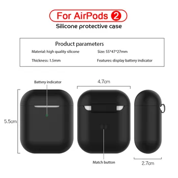 Slúchadlá Puzdro Pre Apple AirPods 2 Bluetooth Slúchadlá Bezdrôtové Slúchadlá Puzdro Pre AirPods 2 Ochranné Puzdro Pre Vzduch Struky 2 Kryt