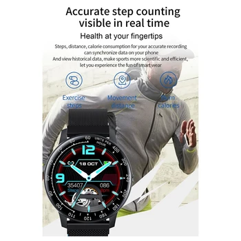 Smart Hodinky s Srdcového tepu Spánku Krvi Preasure Tracker IPX68 Šport pre Android/IOS Čierna