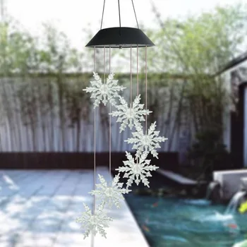 Solar-Powered Snowflake Tvar, Ľahké Nepremokavé Farebné Závesné Svietidlo pre Domáce Gadern Dekorácie LXY9