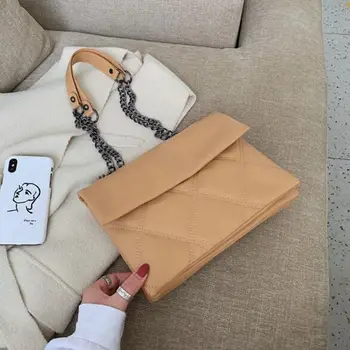 Solid farba ramenný kožený messenger taška 2020 nové dámske reťazca kabelky módnych bežné nákupní taška multi-layer obálka taška 12951
