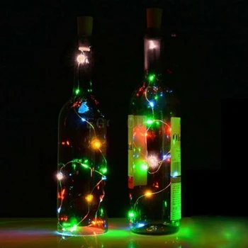 Solárne Medený Drôt Korku String Svetlo 1m 10 Svetlá LED Medené Drôty Lana Vianočný Večierok Dovolenku Dekorácie