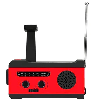 Solárne Rádio Ručne Kľukou AM/FM(76-108MHz)Rádiové Tiesňové Rádio s LED Baterkou a 2000MAh Nabíjačka Telefónu