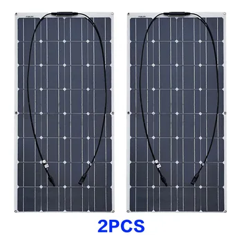 Solárny panel 100W flexibilné Monokryštalické kremíka 200W panely 12V batérie, nabíjačky vodotesný pre domáce RV kemping vodácke turistika