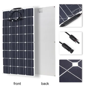 Solárny panel 100W flexibilné Monokryštalické kremíka 200W panely 12V batérie, nabíjačky vodotesný pre domáce RV kemping vodácke turistika