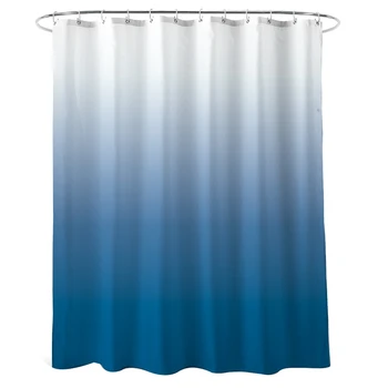 Sprchový Záves Modré Kúpeľňa Nepremokavé Gradient z Farebnej Tkaniny Sprchový Záves Hák s Krúžkom Pripojené, 72 Cm Dlhý,