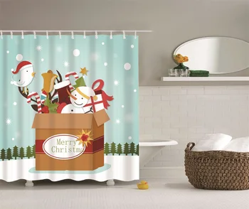 Sprchový Záves Vianočné Domova Santa Claus 3D Tlač Curtians pre Kúpeľňa na Mieru Nepremokavé Záclony Kúpeľ