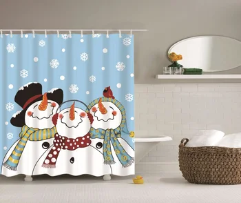 Sprchový Záves Vianočné Domova Santa Claus 3D Tlač Curtians pre Kúpeľňa na Mieru Nepremokavé Záclony Kúpeľ