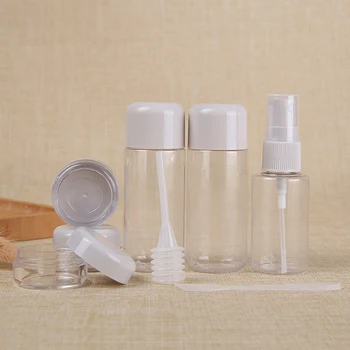 Sprej-Fľaša Jasné Kontajner Naplniteľné Kvapaliny Starostlivosti o Pleť-Prázdne Plastové Cestovné Mini make-up Fľaša na Kozmetické Prípade 8pcs/set S Bag