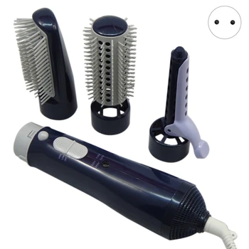 Sušič na vlasy Stroj 3 V 1 Multifunkčné Vlasy Styling Nástroje, sušič vlasov Pro Vlasy Curler Straightener na Vlasy Prečesať Kefou EÚ Plug(Modrá)