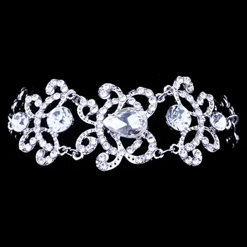 Svadobné Šperky, Strieborné Pozlátené Jasné, Crystal Náramky & bangles Žiarivými Kamienkami Svadobné Bracelett