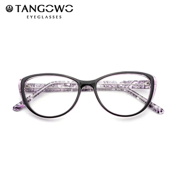 TANGOWO Acetát Ženy Okuliare Rámy Cat eye Dizajn Vintage Classic Okuliare, Rám Optické Okuliare Krátkozrakosť, Predpis Okuliarov