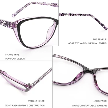 TANGOWO Acetát Ženy Okuliare Rámy Cat eye Dizajn Vintage Classic Okuliare, Rám Optické Okuliare Krátkozrakosť, Predpis Okuliarov
