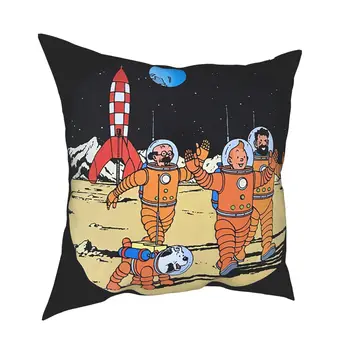 The Adventures Of Tintin Mesiac Vankúš Dekorácie Vankúše Hodiť Vankúš pre Obývacia Izba Polyester obojstranná Tlač