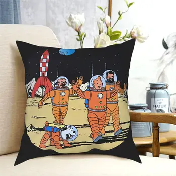 The Adventures Of Tintin Mesiac Vankúš Dekorácie Vankúše Hodiť Vankúš pre Obývacia Izba Polyester obojstranná Tlač