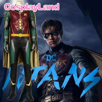 Titans Dick Grayson Robin Cosplay Kostým Halloween Mužov Cosplay DC Nightwing Oblečenie Superhrdina Maškarné Kostýmy s Maskou