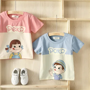 Tonytaobaby Nové Letné Šaty, Nové Chlapci a Dievčatá Jednoduchý Cartoon Bavlna T-shirt