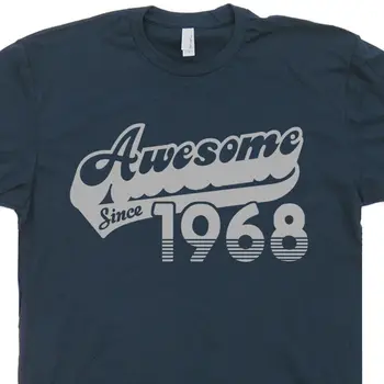 Topy Cool Tričko Úžasné Od roku 1968 T Shirt Zábavné 50. Narodeniny Darček pre Pánske Dámske Vintage Čaj O-Neck Tričko Homme