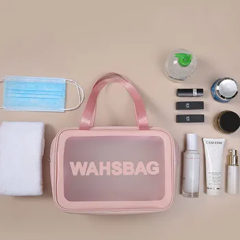 Transparentné 3ks make-up Wash Bag Veľkú Kapacitu Pvc Vaňa Taška Priesvitné Matné Prenosný Úložný Vak 5701