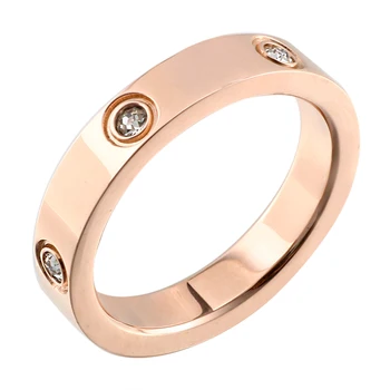 Trendy Cubic Zirconia Nehrdzavejúcej Ocele Kolo Krúžky Silver Rose Gold CZ Prstene pre Ženy Svadobný Dar Ženské Kúzlo Krúžok Šperky 25044