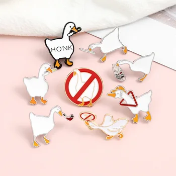 Trendy Pin Biele Malé Swan Brošňa Odznak Brošňa Taška Oblečenie Klopě pin Cartoon Zvierat Darček pre Ženy, Mužov Priateľmi