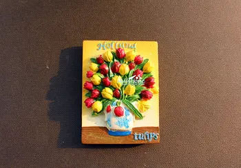 Tulipán Kvety Holland, Holandsko Turistické Cestovné Darček, Suvenír, 3D Živicové Chladnička Chladnička Magnet Domov Kuchyňa Decor 30170