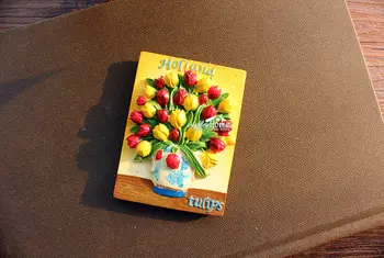 Tulipán Kvety Holland, Holandsko Turistické Cestovné Darček, Suvenír, 3D Živicové Chladnička Chladnička Magnet Domov Kuchyňa Decor
