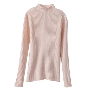 Turtleneck pol turtleneck sveter ženy jeseň a v zime nového roku 2020 tenkým dlhým rukávom pletené klesnutie tričko