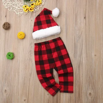 UK Novorodenca Dievčatá Chlapec Santa Hat+Nohavice 2 ks Oblečenia Nastaviť Fotografiu Rekvizity Oblečenie