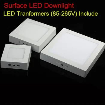 Ultra Svetlé 9W 15W 25W LED Panel Svetlo Štvorcového Tvaru LED Povrchovú montáž Stropné svietidlo AC85-265V,LED Driver obsahovať 12453