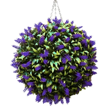 Umelé Fialová Levandule Zavesené Topiary Loptu Kvetu Rastlín Dekor Kôš Hrniec 30 cm