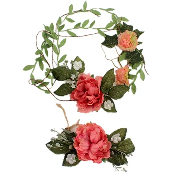 Umelé kvety, Kvetinové Dovolenku hlavový most Nevesta Ženy Kvet Koruny Vlasy Kapely Pearl dekorácie Svadobný dar Zápästie kvet 17251