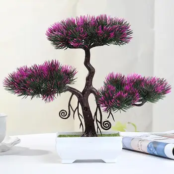 Umelé Rastliny Bonsai Strom Simulované Príjemné Borovica Bonsai Domov Plastové Stolové Dekorácie Interiérov Zelená Rastlina