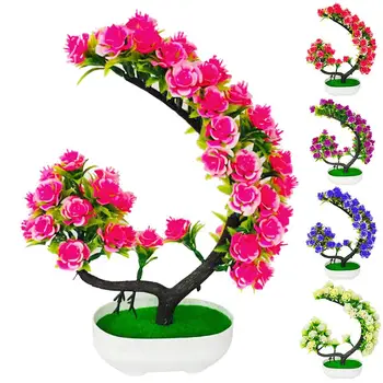 Umelé Ruže Kvet Stromu Rastlín Črepníkové Bonsai Garden Party Stôl Dekorácie