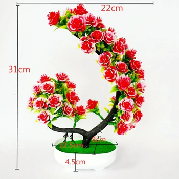 Umelé Ruže Kvet Stromu Rastlín Črepníkové Bonsai Garden Party Stôl Dekorácie