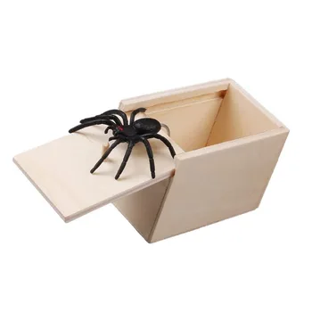 Umelé Spider Drevené Prekvapenie Vydesiť Box Vtip, Žart Prípade Zábavný Horor Trik Birtday Hračka 5764