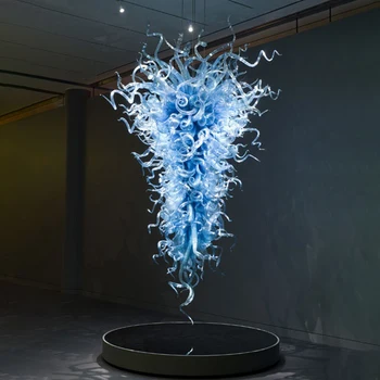 Umenie Sklenený Luster, Modré LED taliansky Štýl Murano Skla Luster na Predaj