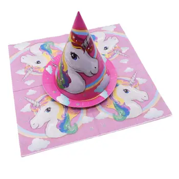 Unicorn Strana Navrhne Ružová Dúha Unicorn Banner Dosky, Poháre Obrúsok Cupcake Mulčovače Baby Sprcha Deti Narodeninovej Párty Dekorácie