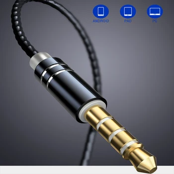 Univerzálne Slúchadlá 3,5 mm Kovové Hluku Izolačné Slúchadlá Športové Music Headset Dĺžka Kábla 1,2 m Pre Android