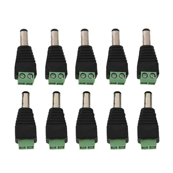 Univerzálny 10pcs/pack Black & Zelený Muž DC Napájací Konektor Plug Adaptéry Pre KAMEROVÝ Systém 4x1x0.5cm