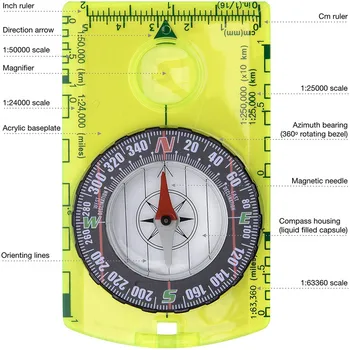 Univerzálny A Spoľahlivý Vonkajšie Vybavenie Odborných Kompas Otáčanie Panelu Prenosný Ľahký Kompaktný Vonkajší Produkt 1124