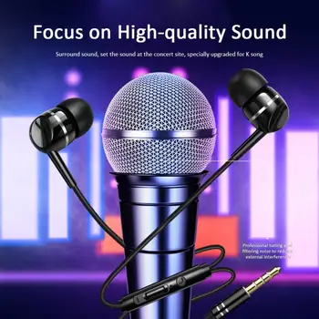 Univerzálny Stereo Bass Slúchadlá Slúchadlá 3,5 mm s Mikrofónom Káblové Ovládanie Gaming Headset Pre Samsung Xiao Športové In-ear MP3 63235