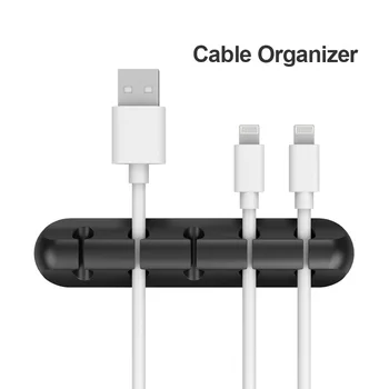 USB Kábel Organizátor Drôt Winder Slúchadlá do uší Držiak na Kábel Klip Office Desktop Telefónne Káble Silikónové Kravatu Fixer Drôt Riadenia