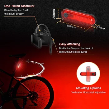 USB Nabíjateľné Bicyklov Svetla Nastaviť, Silný Požičovňa Svetlomety a Zadné koncové Svetlá, 4 Svetla Módy, Jednoduchá Inštalácia, Vhodná f 45563