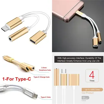 USB TYP-C 3,5 o TYP kábla-C headset TYP kábla-C telefón nabíjacieho adaptéra