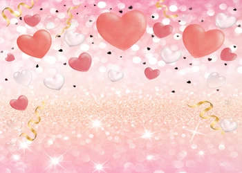 Valentína Fotografie Pozadie Rose Gold Ružová Láska Srdce Lesk Bokeh Svadobné Svadobné Sprcha Foto Pozadia