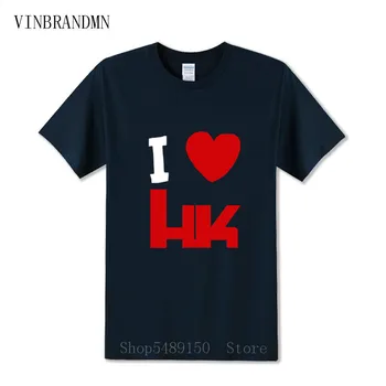 Valentína HK Logo Milujem Hong Kong Lumbálna T-Shirt Mužov Vlastenectvo HK Bauhinia Tričko Bežné Čínske DNA, T Košele Camisetas