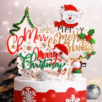 Veselé Vianoce Cake Vňaťou Strany Dezert Tabuľka Dezert Zdobiť Strana navrhne Tortu Vňaťou pre Cupcake Diy Party Dekorácie Nové
