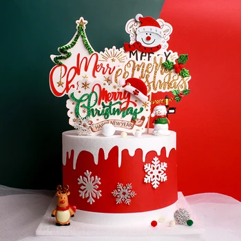 Veselé Vianoce Cake Vňaťou Strany Dezert Tabuľka Dezert Zdobiť Strana navrhne Tortu Vňaťou pre Cupcake Diy Party Dekorácie Nové