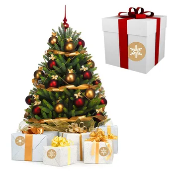Veselé Vianoce Nálepky Vianočný Stromček Elk Candy Bag Tesnenie Nálepky Vianočné Darčeky Box Štítky Dekorácie Nový Rok 2021 13754